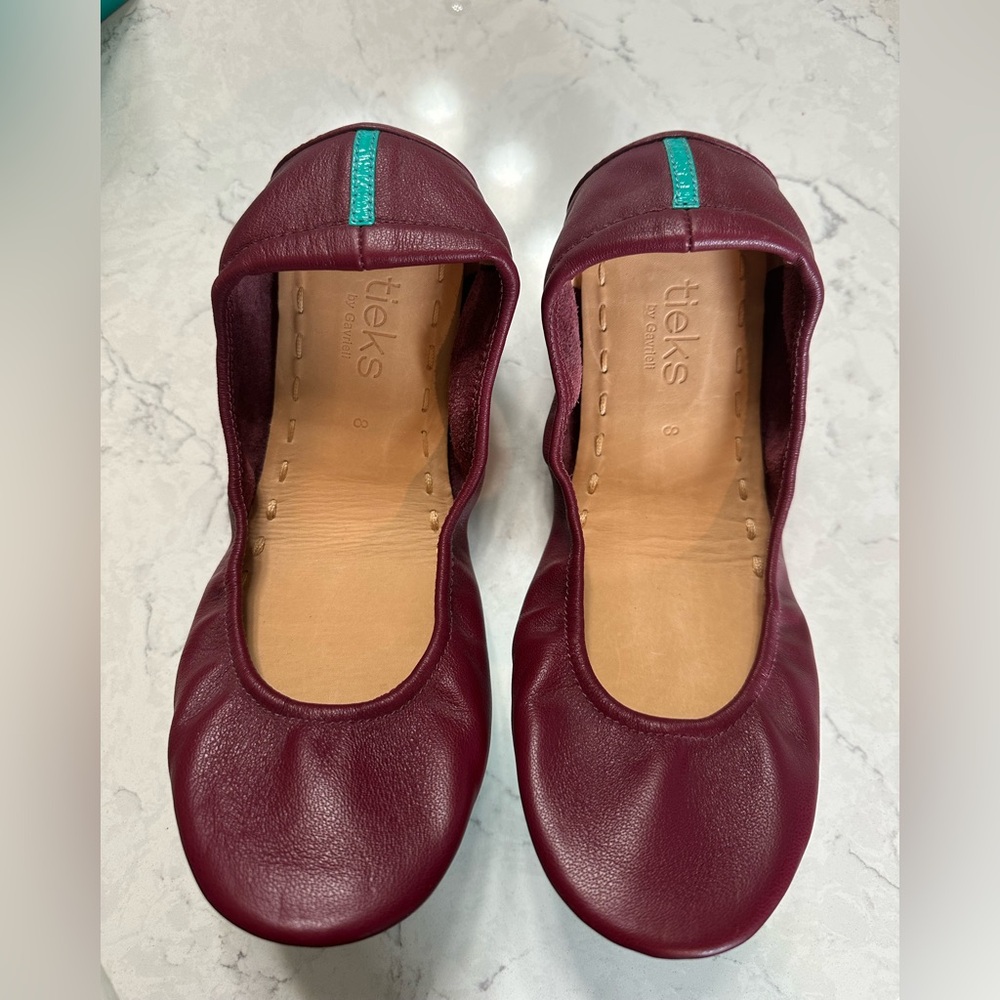 Tieks Burgundy Leather Flats